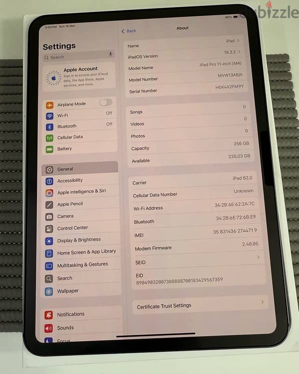 Apple iPad Pro 11” M4 256 GB Wifi 5G Cellular Used! 7