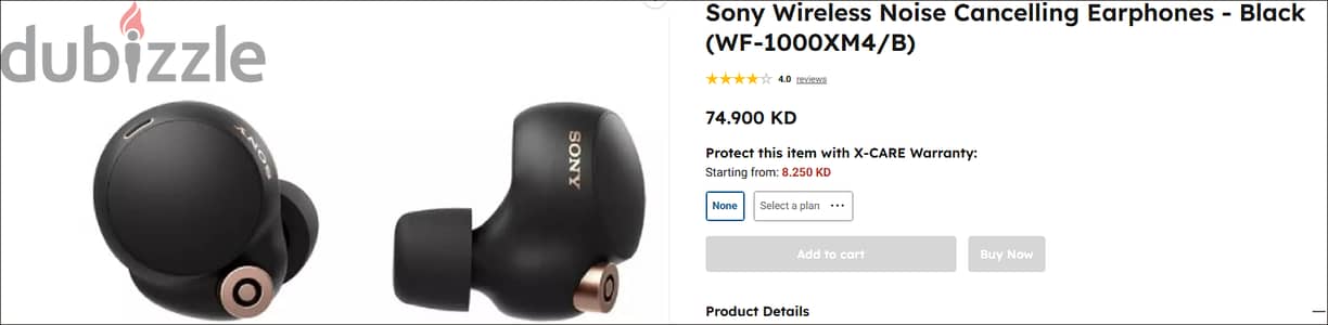 Sony ANC earbuds (WF-1000XM4/B)