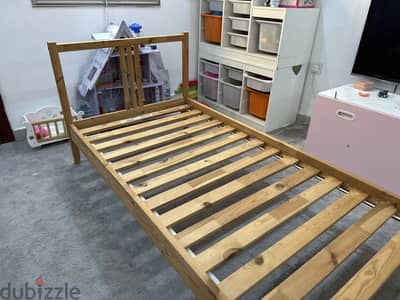 Ikea Bed frame with slatted base, solid bedroom furniture