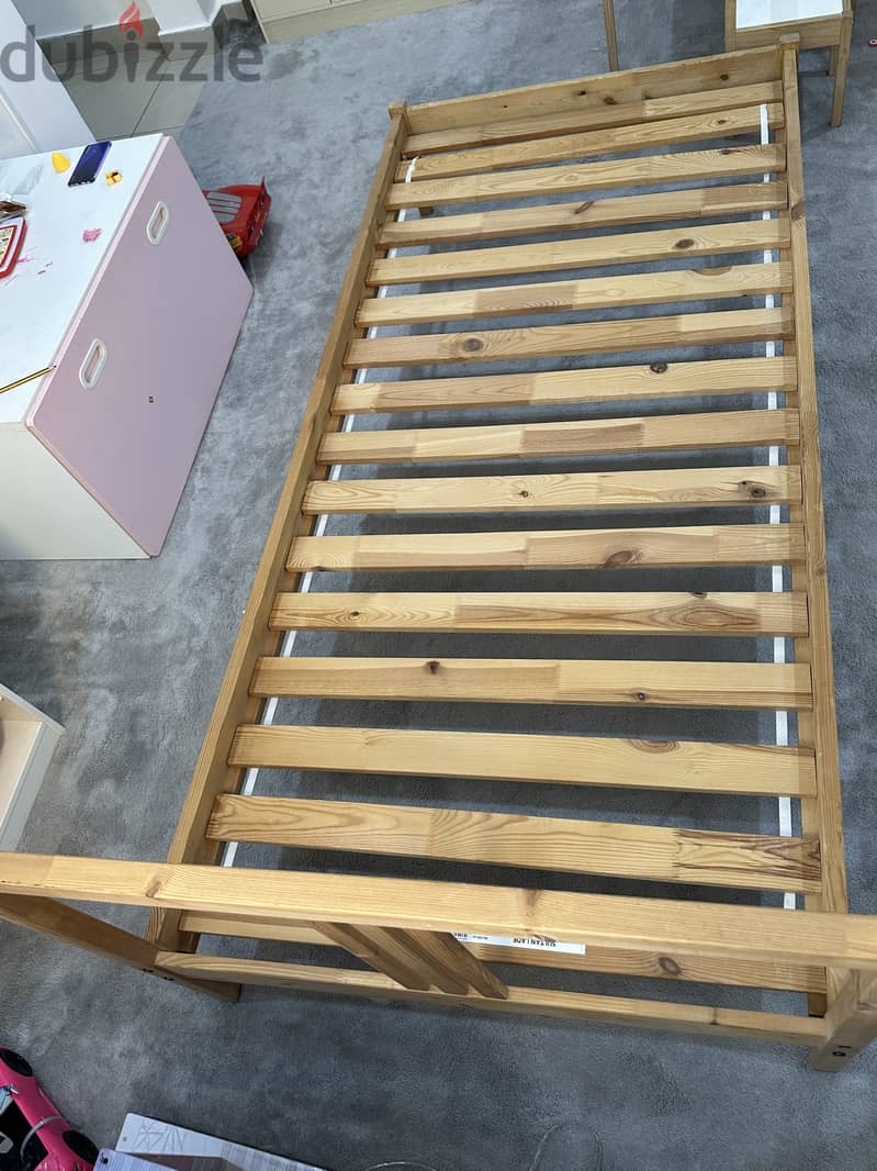 Ikea Bed frame with slatted base, solid bedroom furniture 1