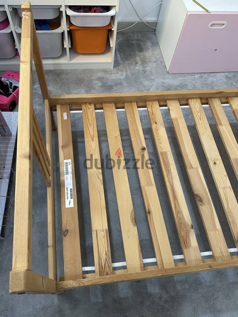 Ikea Bed frame with slatted base, solid bedroom furniture 2