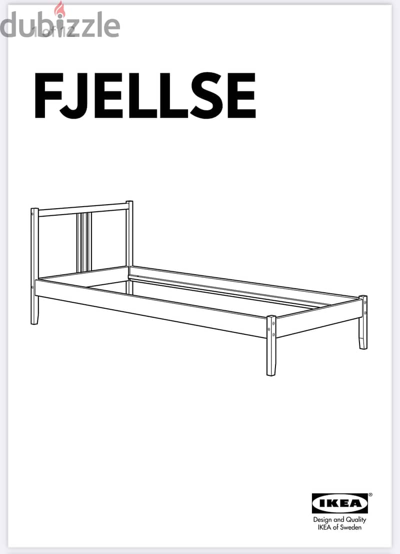 Ikea Bed frame with slatted base, solid bedroom furniture 6