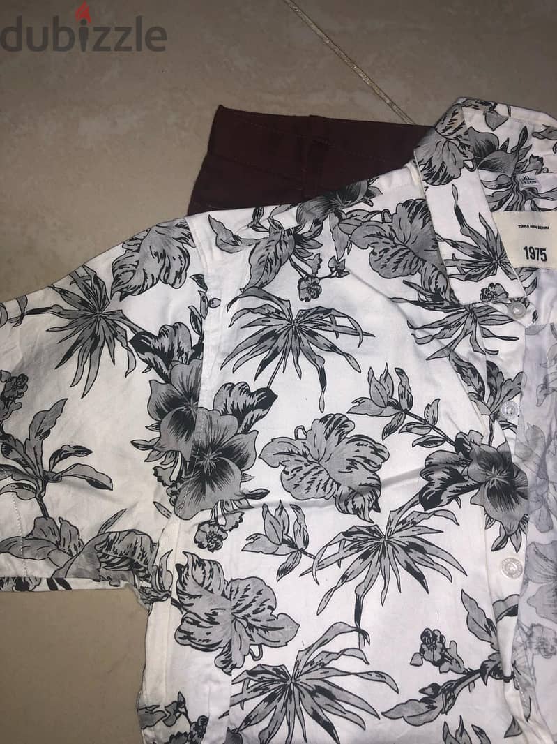 Zara men's Aesthetic floral shirt 1