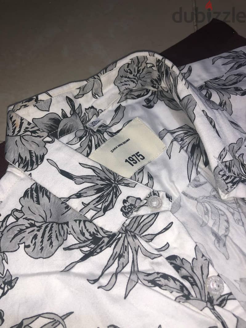 Zara men's Aesthetic floral shirt 0