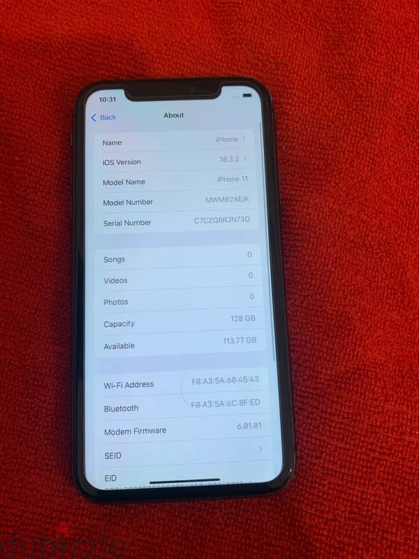 iPhone 11 . . 128gb battery 85% not open device not repiar 5