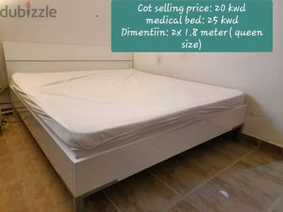 Cot and medicated bed for sale