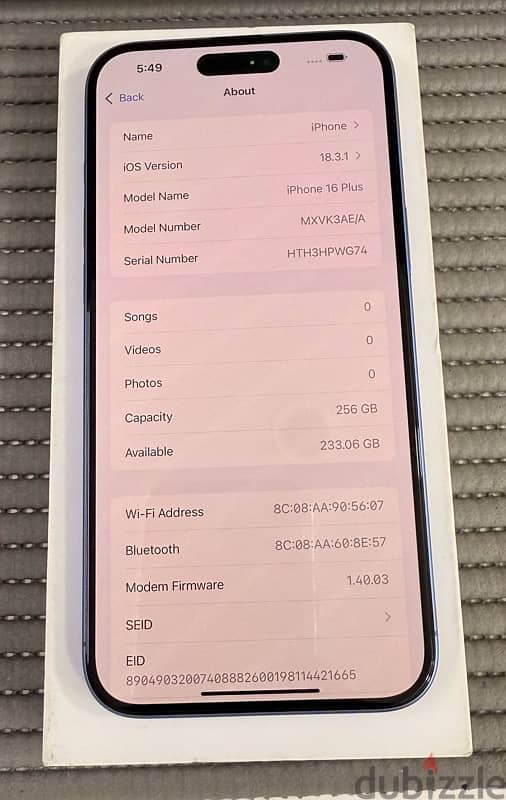 iPhone 16  Plus 5G 256 GB Blue 15 days Used Only! 6