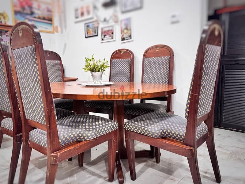 For Sale: Wooden Dining Table & 6 Upholstered Chairs 3