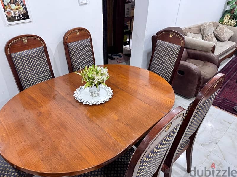 For Sale: Wooden Dining Table & 6 Upholstered Chairs 5