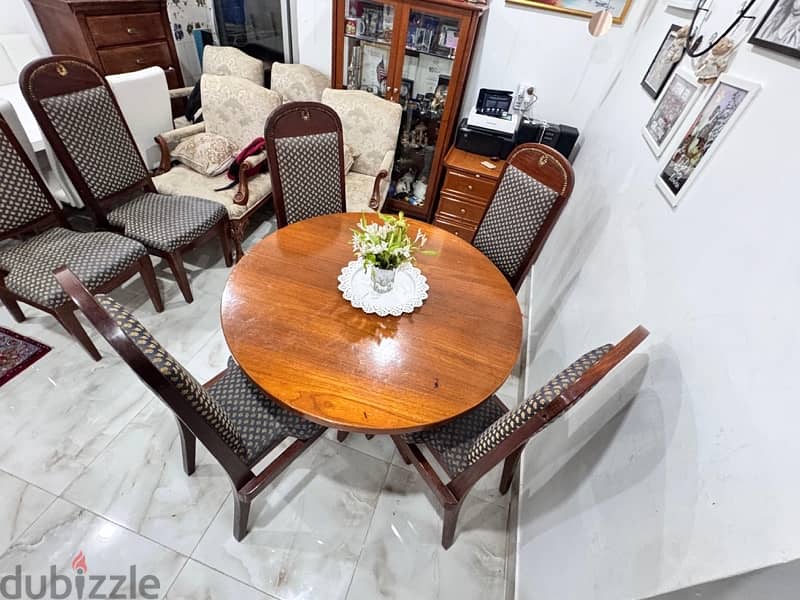 For Sale: Wooden Dining Table & 6 Upholstered Chairs 7