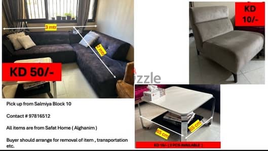 Sofa , Chair, Side Table , Baby Cot