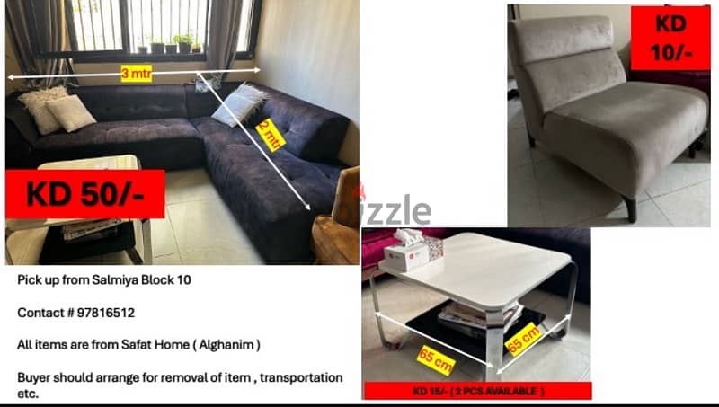 Sofa , Chair, Side Table , Baby Cot 0