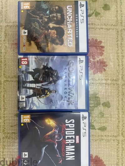 ps5 games - GOW, Uncharted and Spiderman