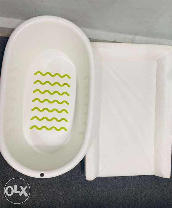 baby bath tube and changing Mat from ikea 1