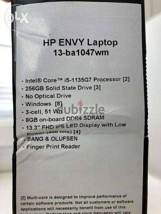 SEALED HP Envy 13inch 256GB SSD Intel Core i5 11th Gen. 2