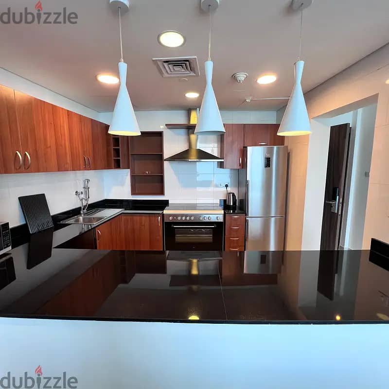 Furnished apartment with a direct sea view for rent in Salmiya, Block 3