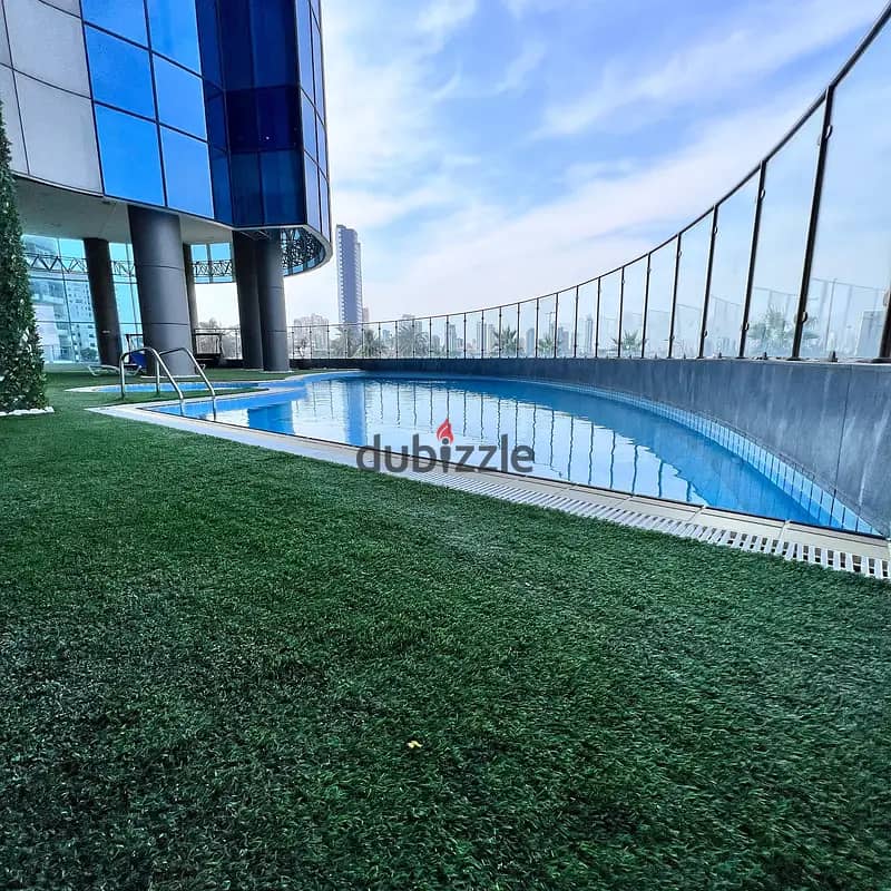 Furnished apartment with a direct sea view for rent in Salmiya, Block 7