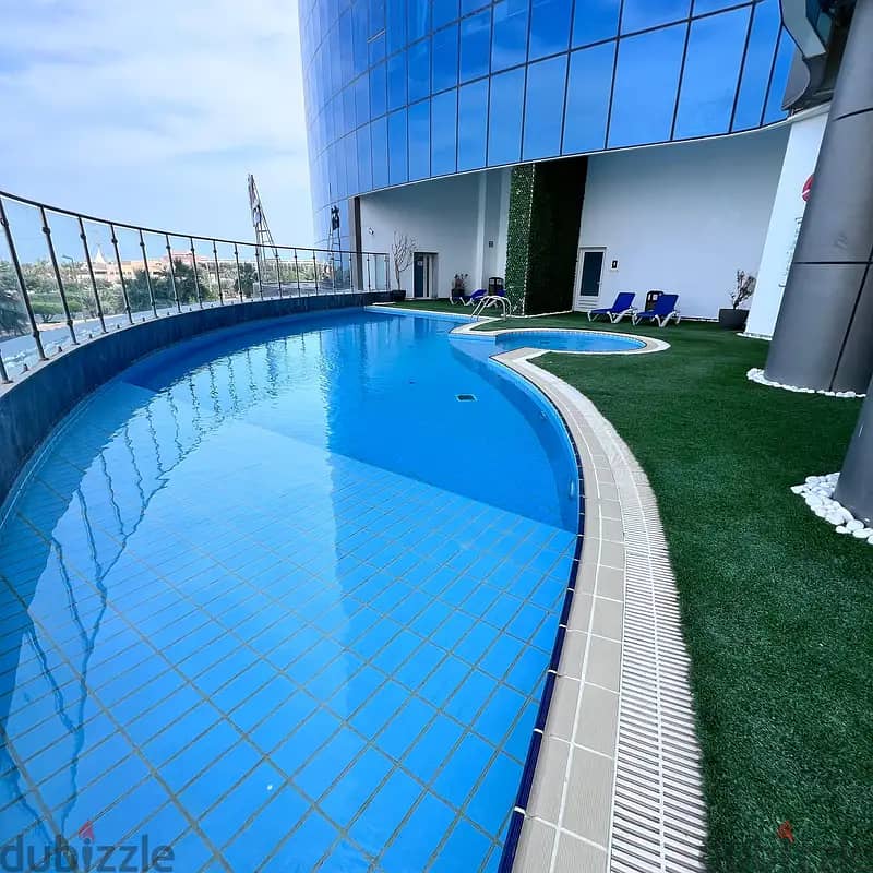 Furnished apartment with a direct sea view for rent in Salmiya, Block 8