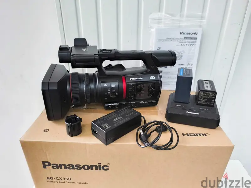 PANASONIC AG-CX350 4K CAMCORDER with 113 hrs batteries charger original