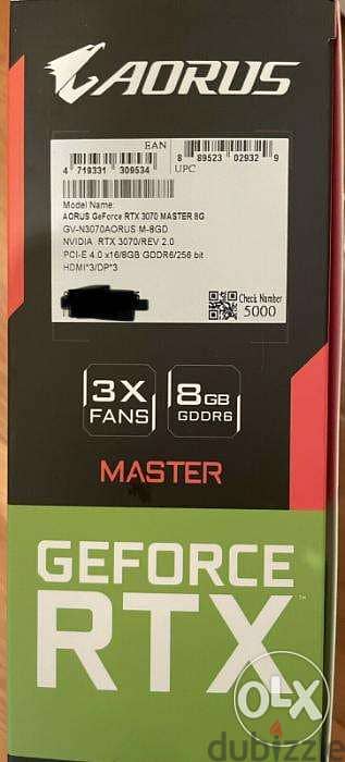NEW GIGABYTE NVIDIA GeForce RTX 3070 AORUS Master 8 GB LHR 3