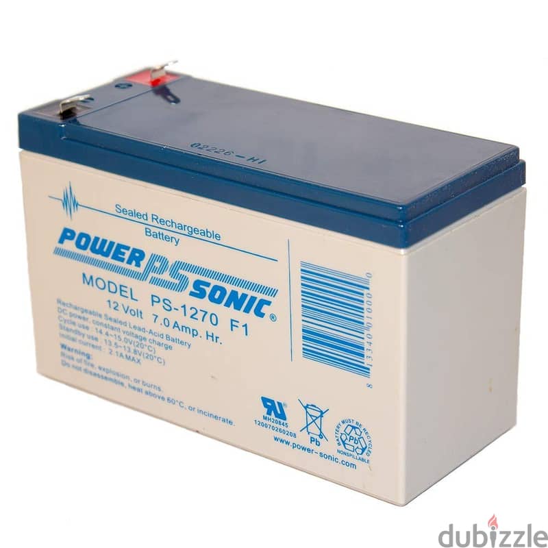 Power SonicPS 1270 Rechargeable Sealed Lead Acid Battery 12V 7AH for G 3