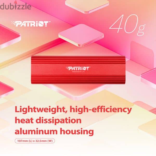 Patriot Transporter Lite SSD 1 TB, Externel SSD, PTPL1TBPEC - Red 3
