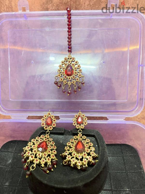 Royal Red & Gold Bridal Jewelry Set with Bangles 4
