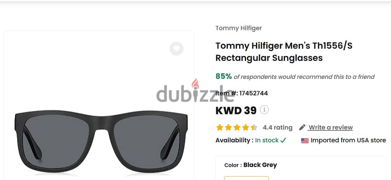 Used Tommy Hilfiger Men's Rectangular Sunglasses , Excellent condition 1