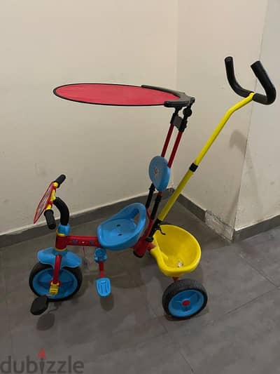 Disney Mickey Mouse Tricycle with push handle