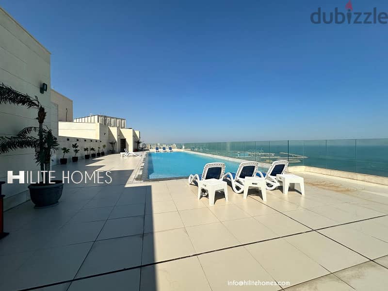 SEA VIEW SEMIFURNISHED TWO BEDROOM APARTMENT FOR RENT IN MAHBOULA 1