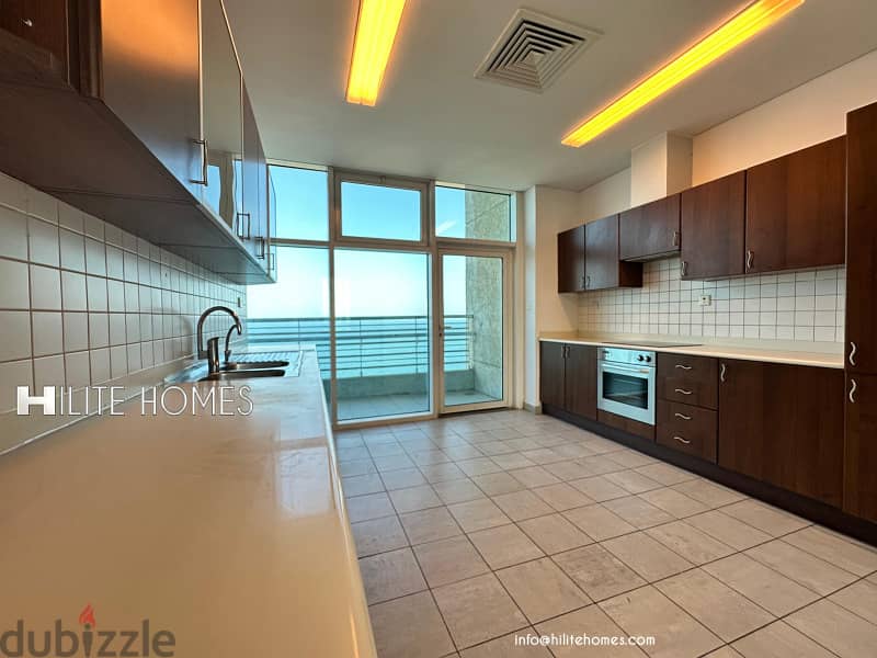 Three bedroom seaview apartment with balcony for rent in Mangaf 10