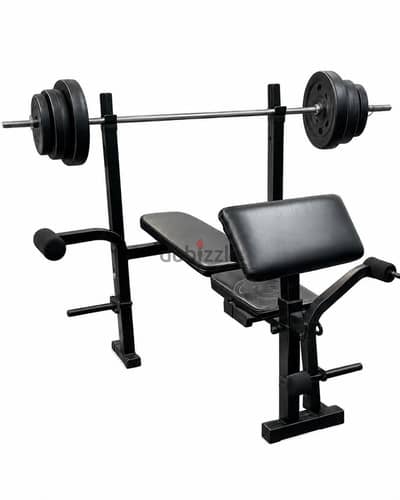 gym bench full saet with waight35 kd. 10×2,5×2,2.5×2