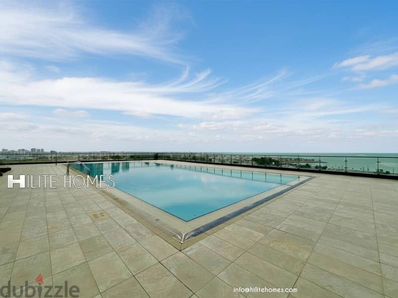 Elegant Three Bedroom Sea view Apartment for Rent in Salmiya 1
