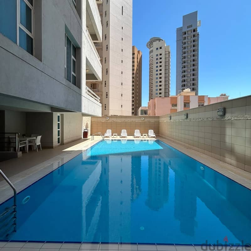 Semi-furnished apartment with a sea view for rent in Salmiya 6