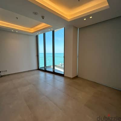 Semi-furnished apartment with a sea view for rent in Salmiya.