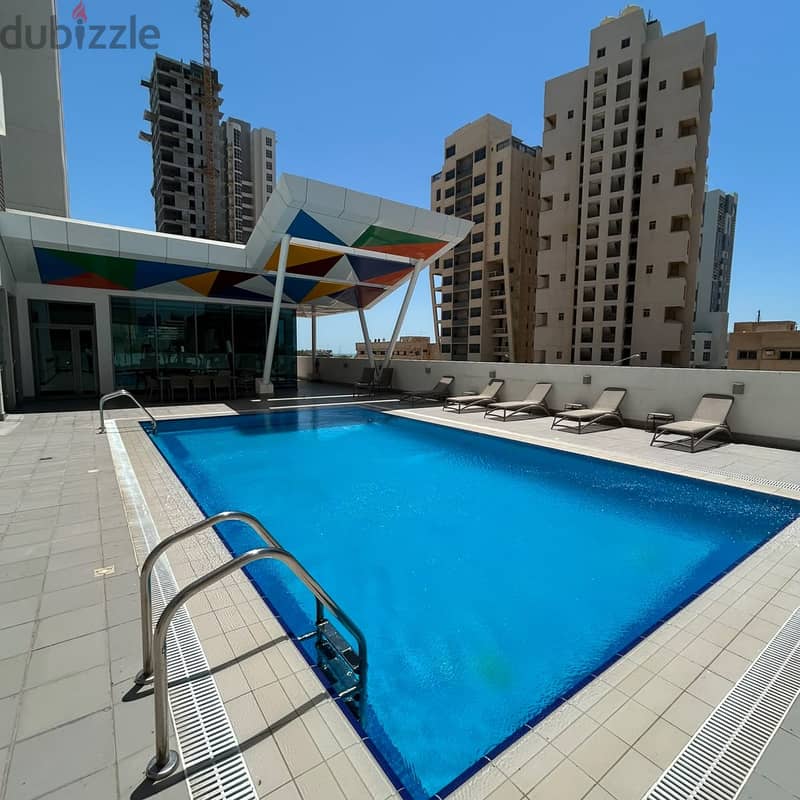 Semi-furnished apartment with a sea view for rent in Salmiya. 8