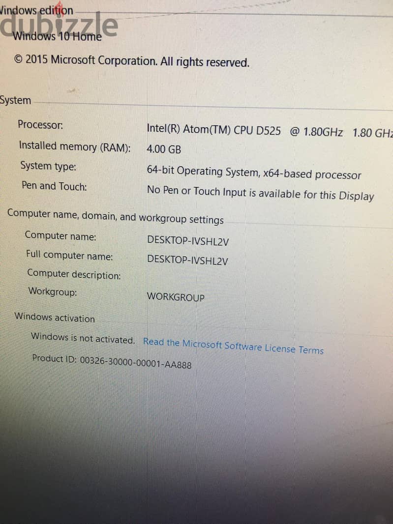 Mini PC 4GB 500G ( Intel(R) Atom 1.80GHZ) 9