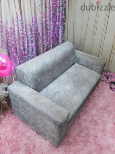 2 seater flexible gray sofa