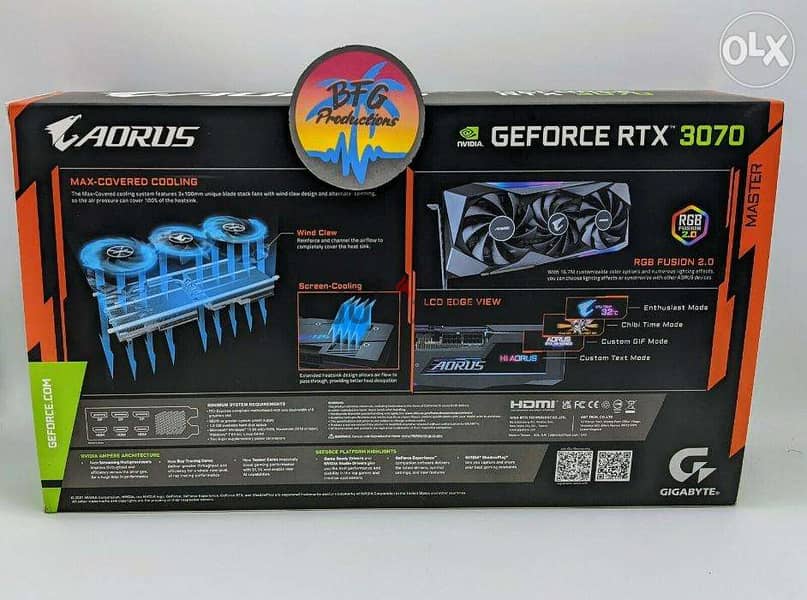 NEW GIGABYTE AORUS GeForce RTX 3070 Master 8GB REV2.0 GDDR6X 2