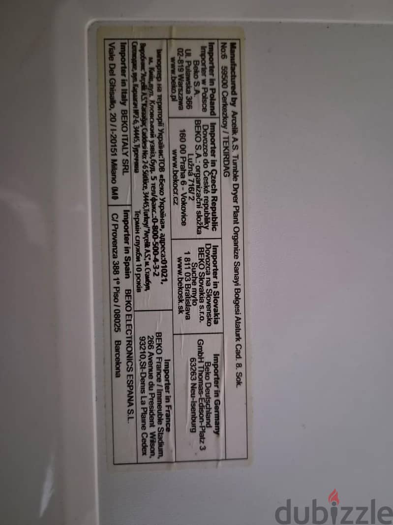 Beko Dryer 7 KG for Sale 2