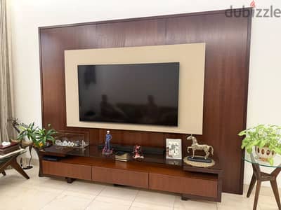 Premium Custom-Made Solid Wood TV Unit for Sale