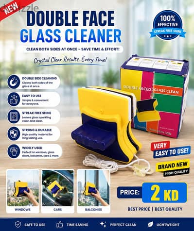 Double face glass cleaner