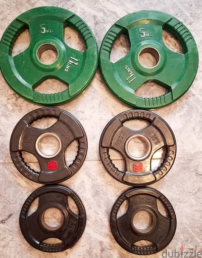 Olympic Weight Plates RUBBER - 10kg, 7.5kg, 5kg, 2.5kg, 1.25kg