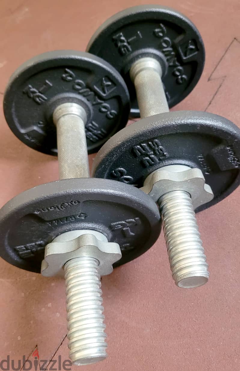 Adjustable Dumbbells Set with Metal Plates- Domyos / Decathalon Brand 1