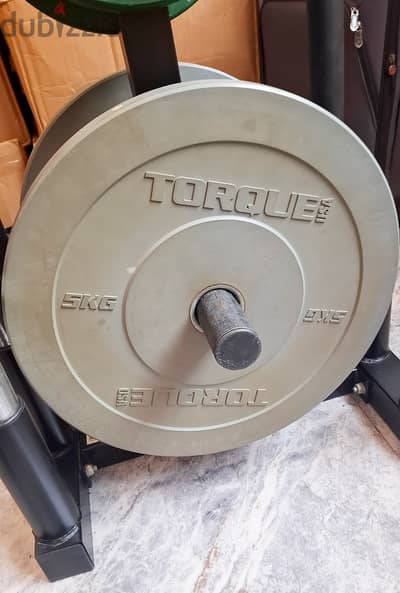 Olympic Rubber Bumper Plates- 5KG each- (2) pieces- Full Size