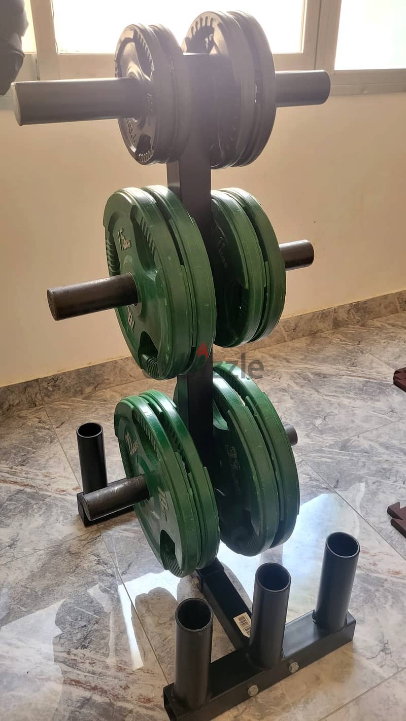 Weight Plates Rack - Olympic Sized - for Holding Barbells and Plates 4