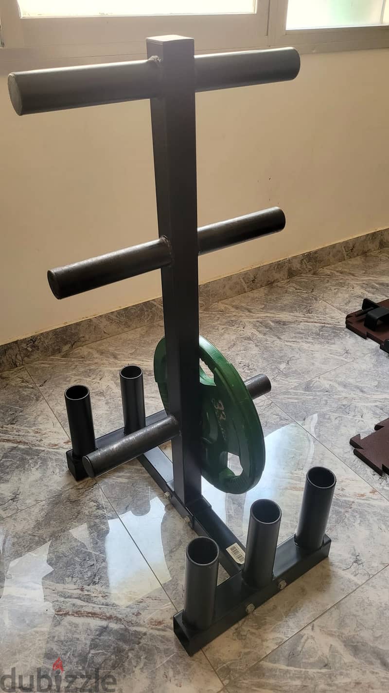 Weight Plates Rack - Olympic Sized - for Holding Barbells and Plates 6