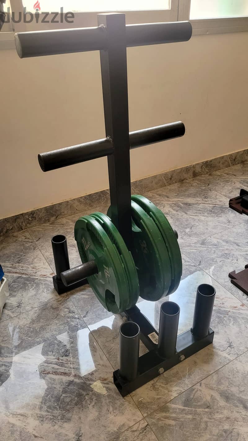 Weight Plates Rack - Olympic Sized - for Holding Barbells and Plates 7