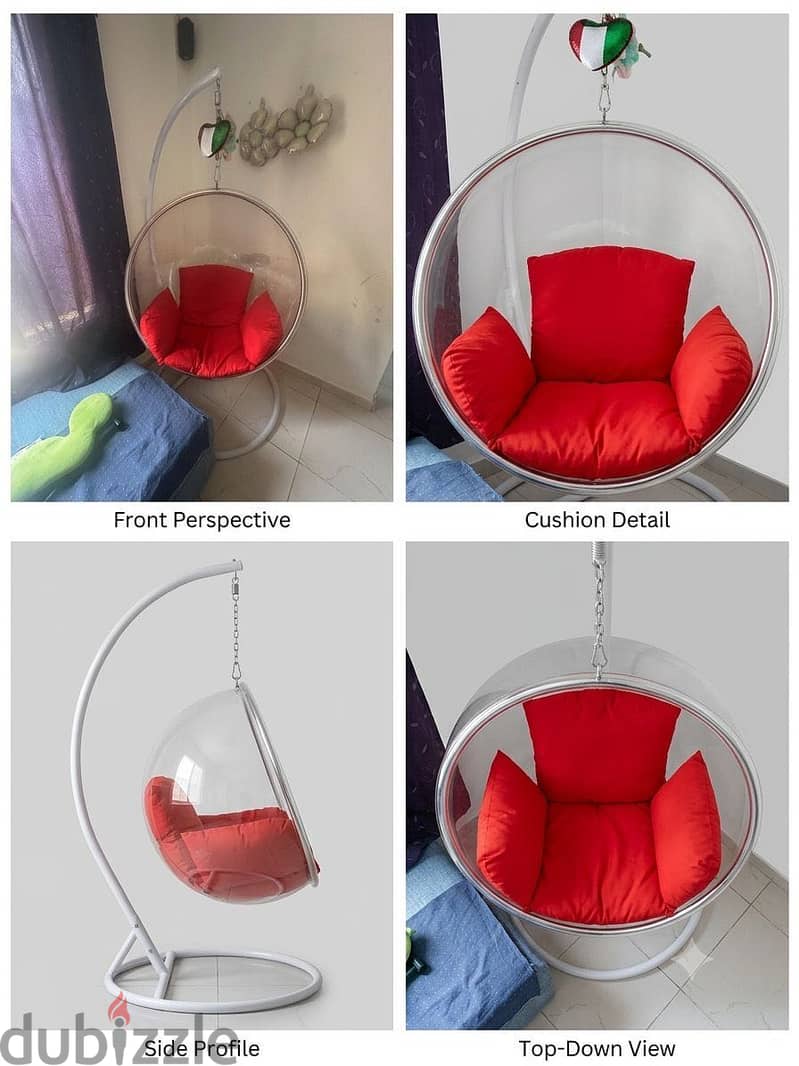 Transparent Bubble Swing Chair with Stand 2