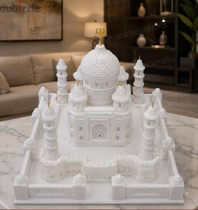 Handcrafted Taj Mahal Statue Marble Inlay Art Decor  Islamic